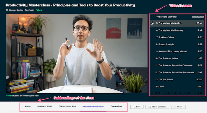 Skillshare Productivity Masterclass Video template