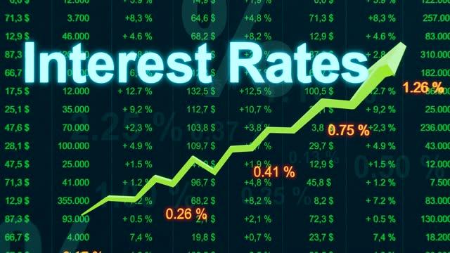 Bond market, interest rates  and rising mortgage rates concept